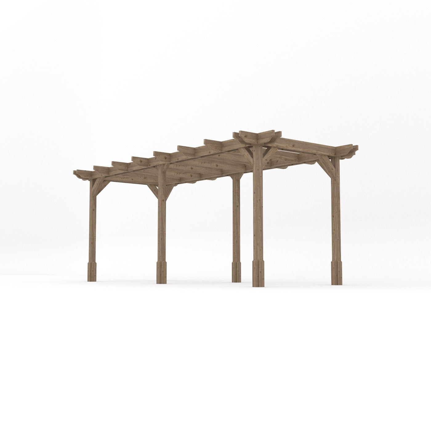 Freestanding Double Premium Pergola - Rustic Brown - 4.8m Width x 5.4m Length - image 2