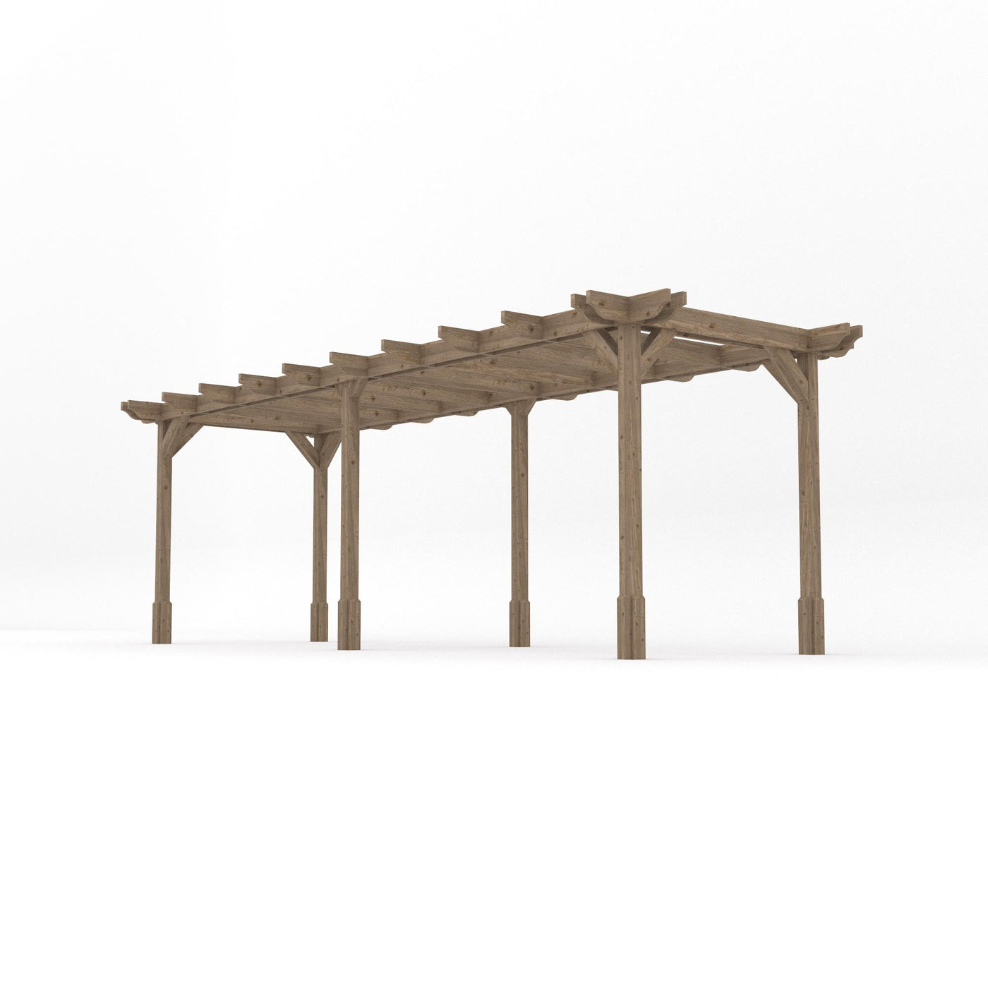 Freestanding Double Premium Pergola - Rustic Brown - 3m Width x 6.6m Length - image 2