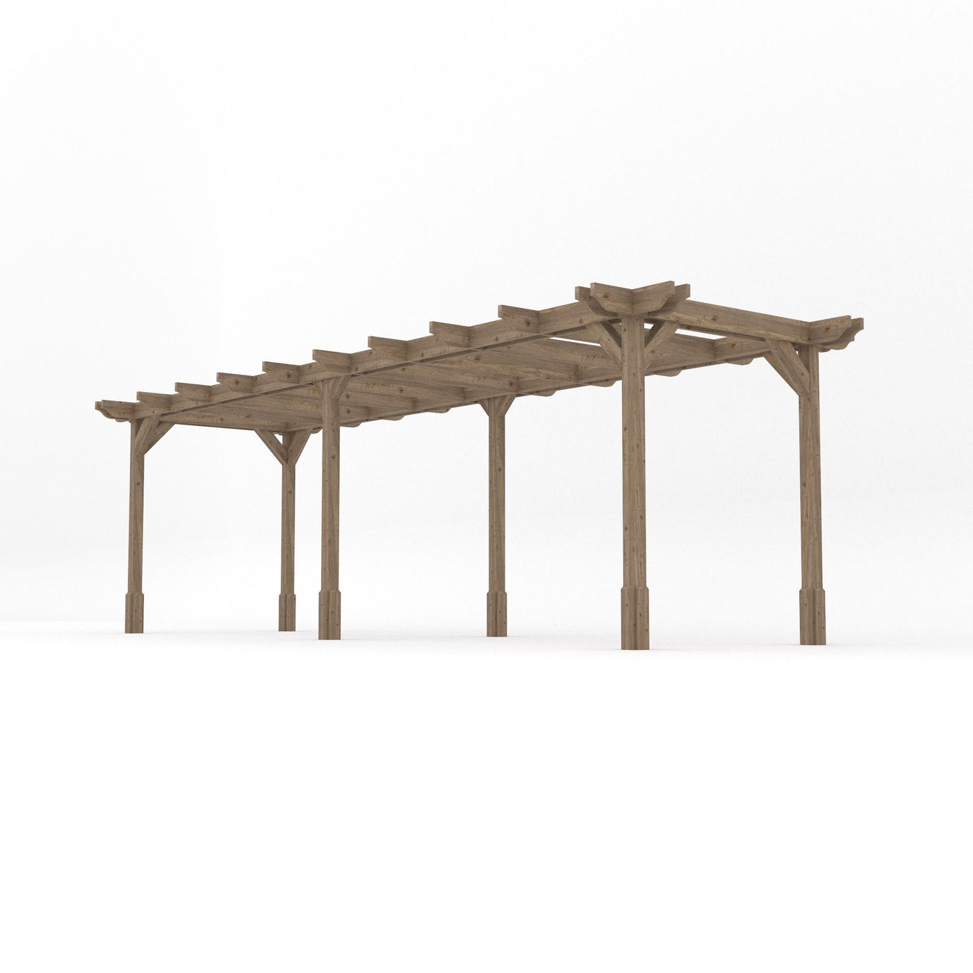 Freestanding Double Premium Pergola - Rustic Brown - 1.8m Width x 7.2m Length - image 2