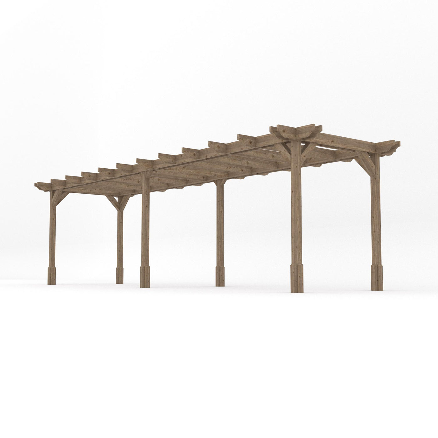 Freestanding Double Premium Pergola - Rustic Brown - 2.4m Width x 7.8m Length - image 2