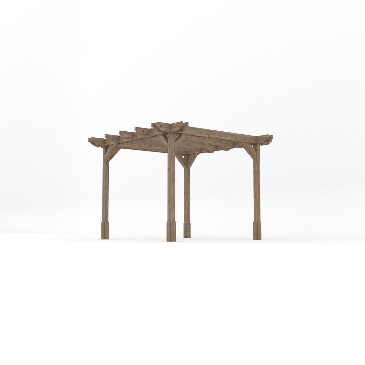 Freestanding Double Premium Pergola - Rustic Brown - 3m Width x 3m Length - image 2