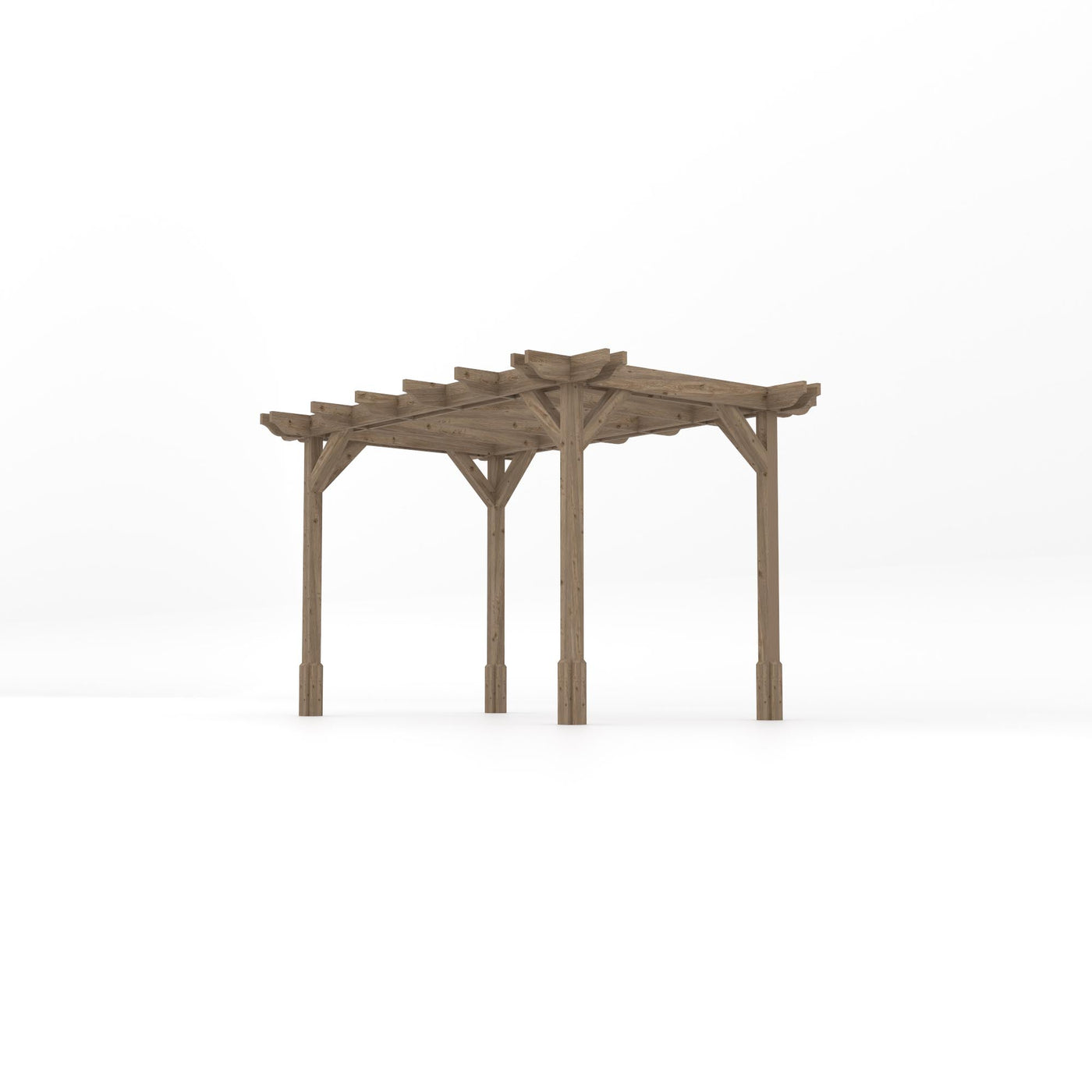Freestanding Double Premium Pergola - Rustic Brown - 2.4m Width x 3.6m Length - image 2