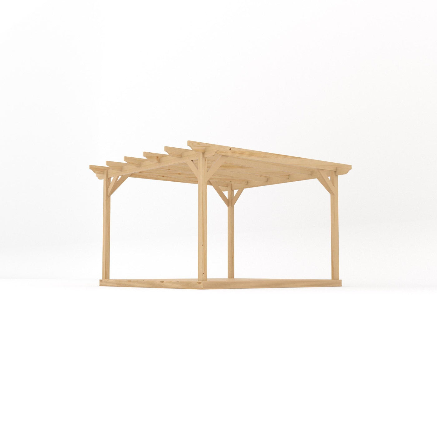 Freestanding Garden Pergola with Decking - Light Green - 3.6m Width x 3.6m Length - image 2