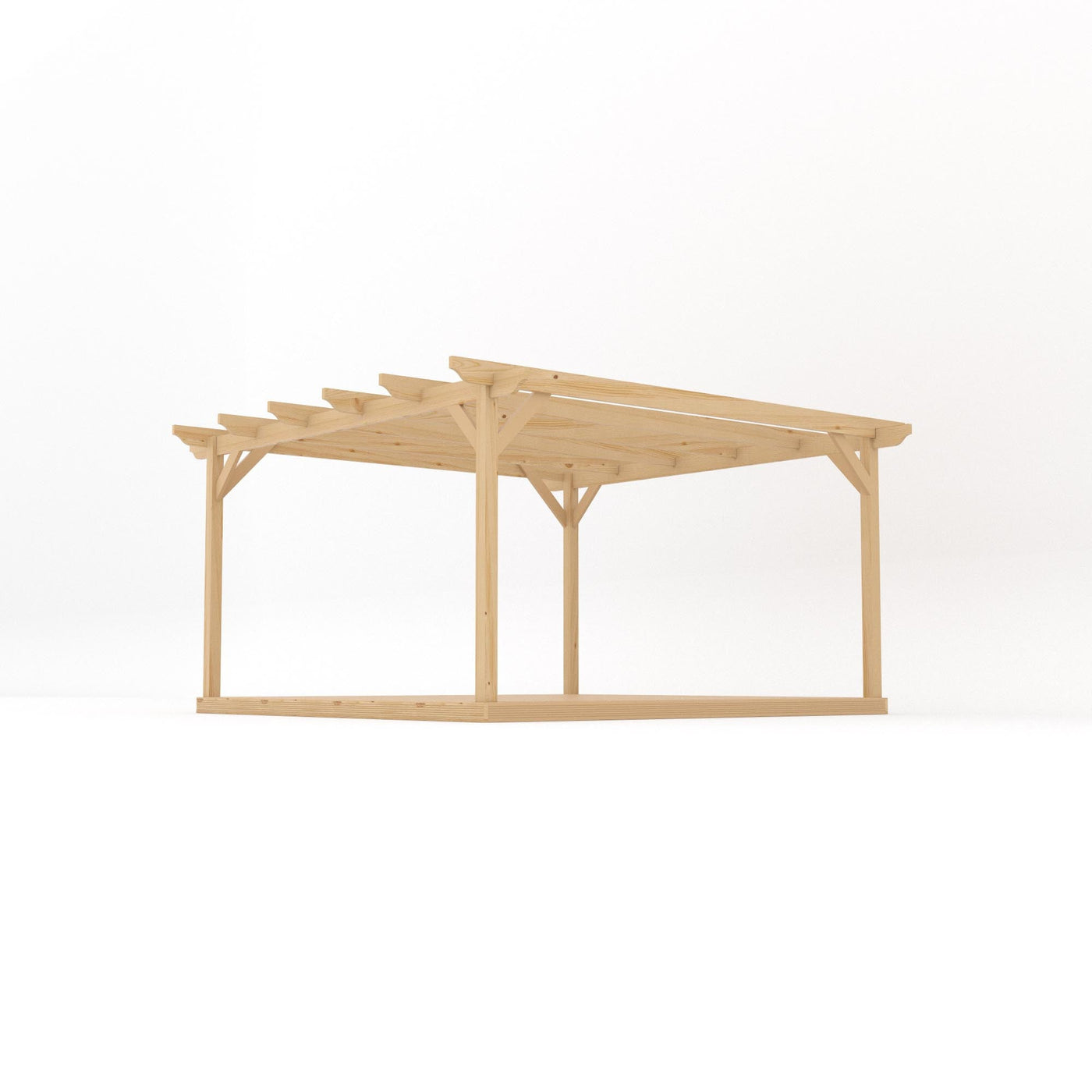 Freestanding Garden Pergola with Decking - Light Green - 4.2m Width x 4.2m Length - image 2