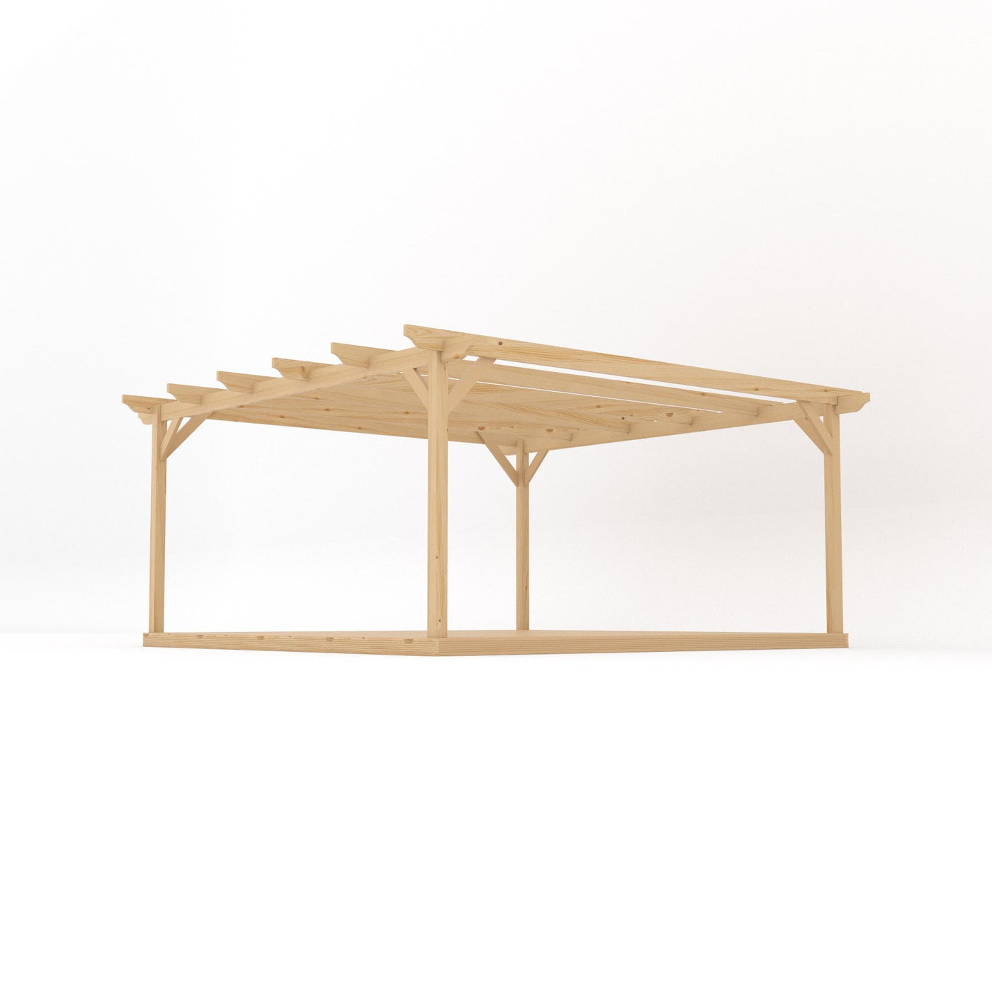 Freestanding Garden Pergola with Decking - Light Green - 4.8m Width x 4.8m Length - image 2