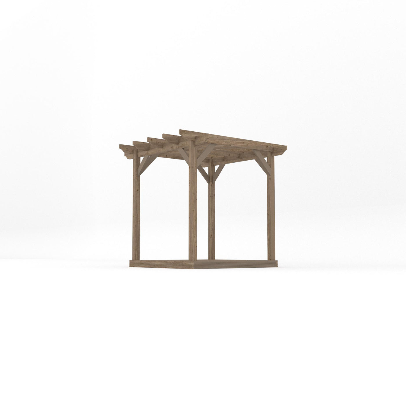Freestanding Garden Pergola with Decking - Rustic Brown - 2.4m Width x 2.4m Length - image 2