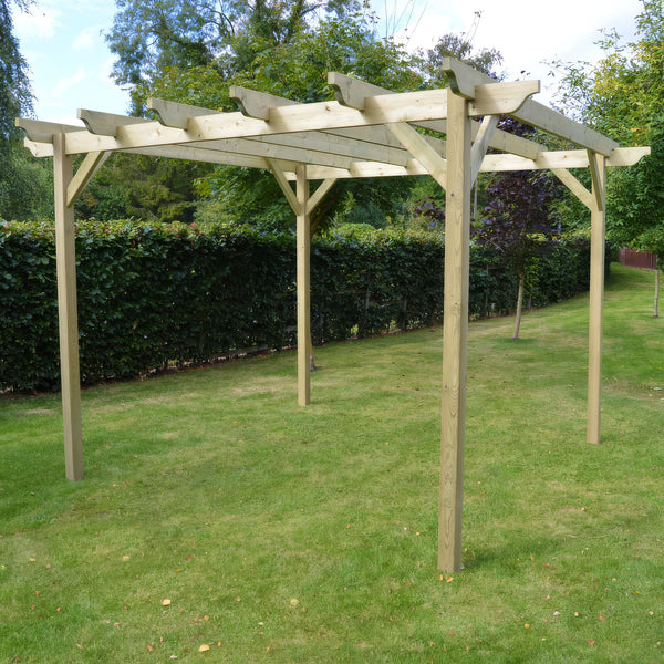 Freestanding Garden Pergola - Light Green - 4.8m Width x 4.8m Length