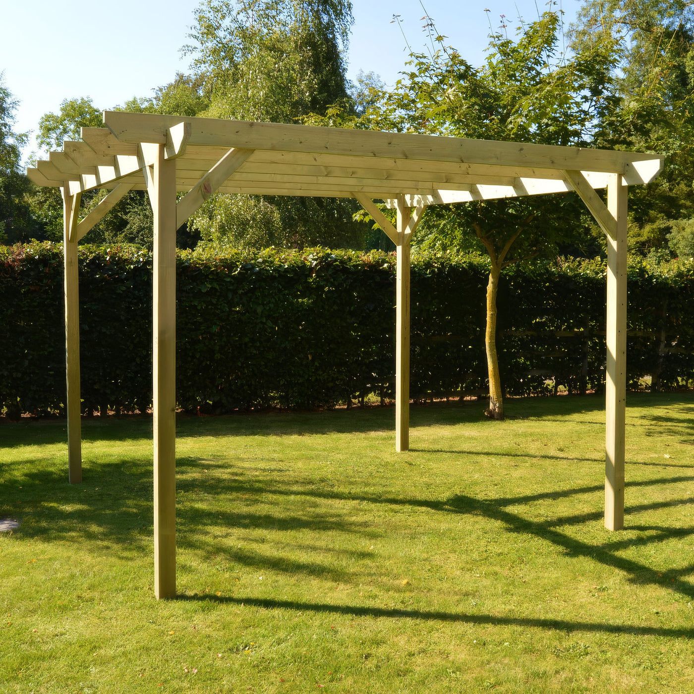 Freestanding Garden Pergola - Light Green - 4.8m Width x 4.8m Length - image 3