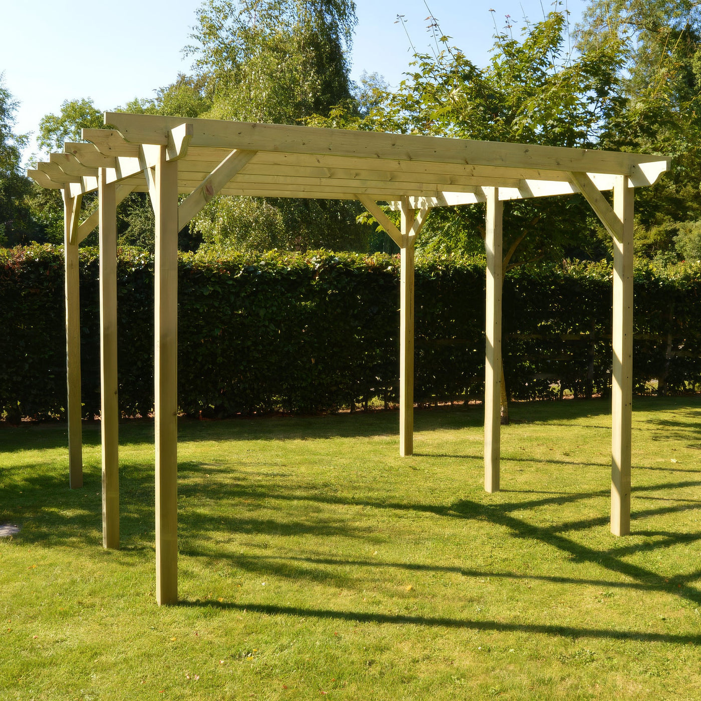 Freestanding Garden Pergola - Light Green - 1.8m Width x 7.2m Length - image 1