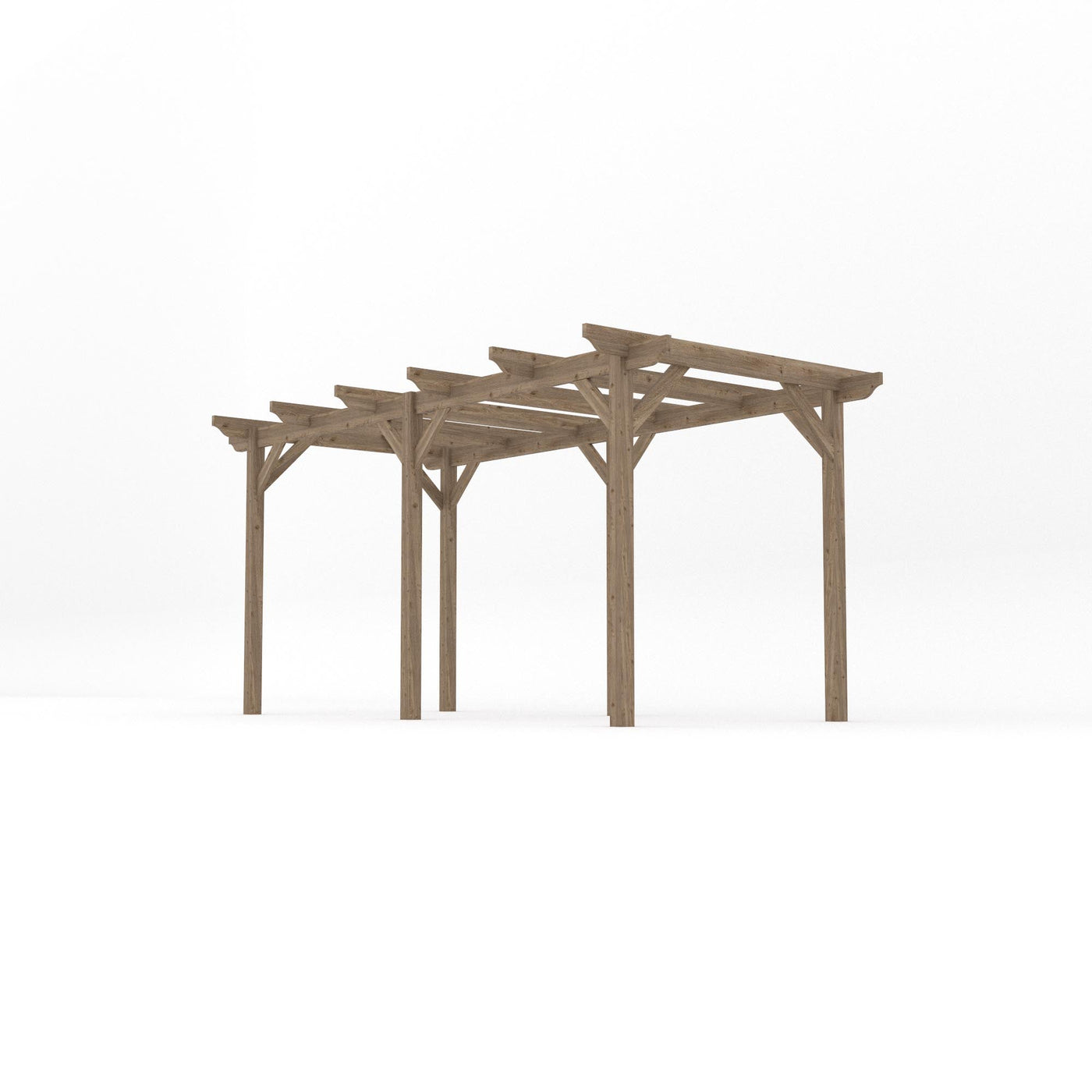 Freestanding Garden Pergola - Rustic Brown - 4.2m Width x 4.8m Length - image 2