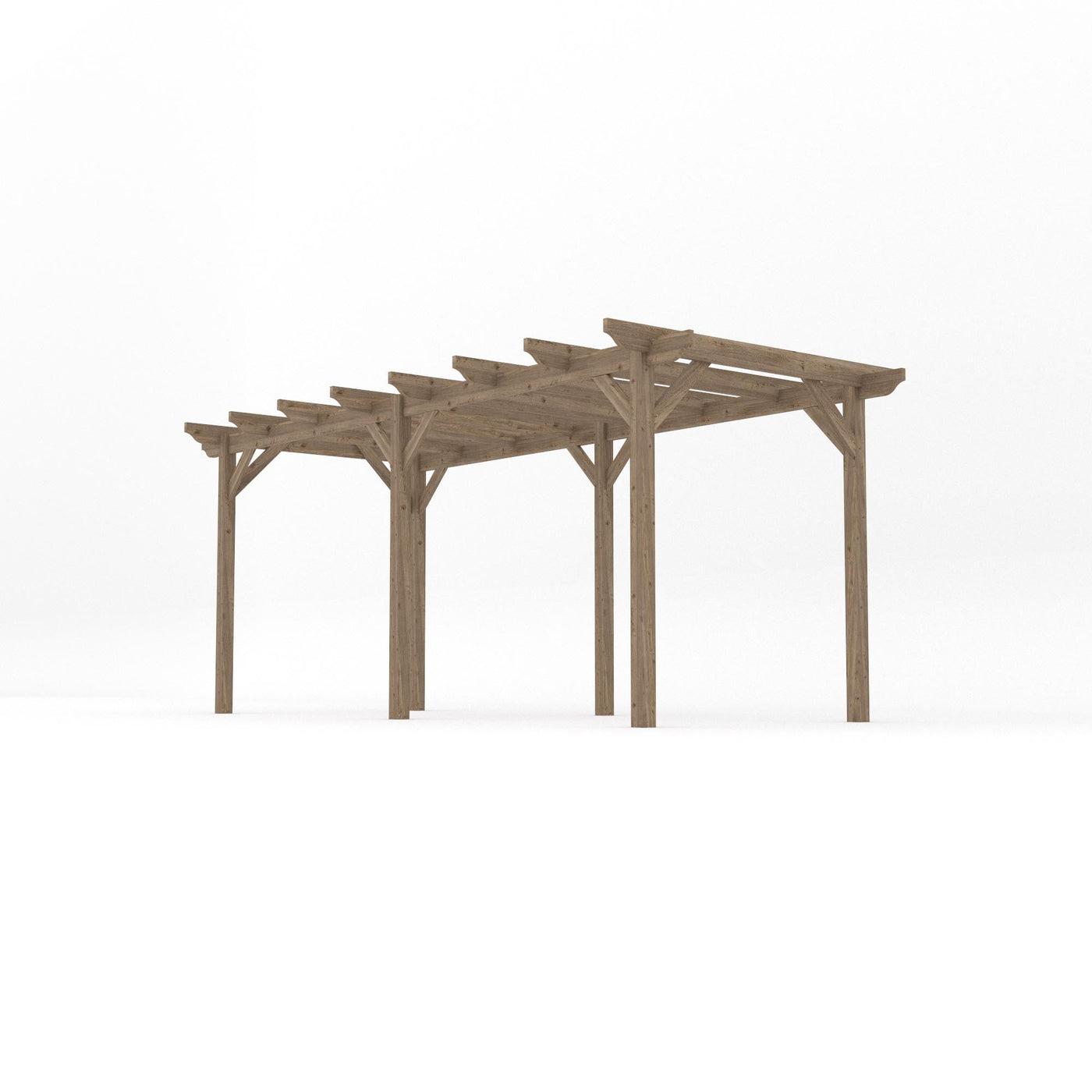 Freestanding Garden Pergola - Rustic Brown - 4.8m Width x 5.4m Length - image 2