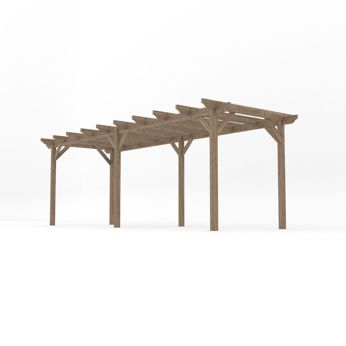 Freestanding Garden Pergola - Rustic Brown - 4.8m Width x 6.6m Length - image 2