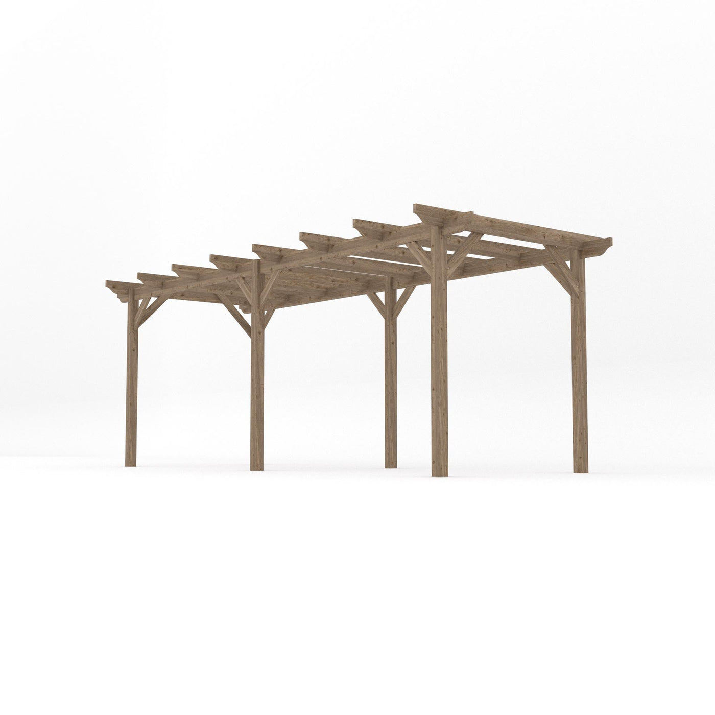 Freestanding Garden Pergola - Rustic Brown - 1.8m Width x 6m Length - image 2