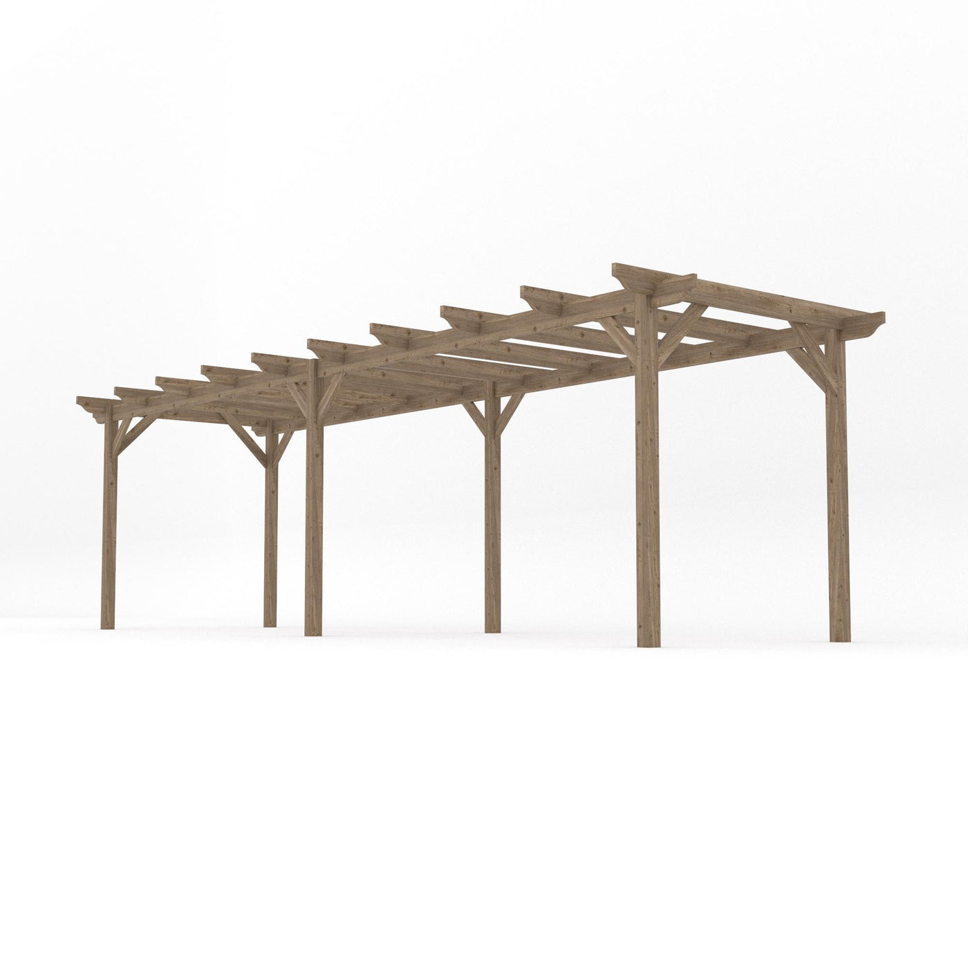 Freestanding Garden Pergola - Rustic Brown - 4.2m Width x 7.8m Length - image 2
