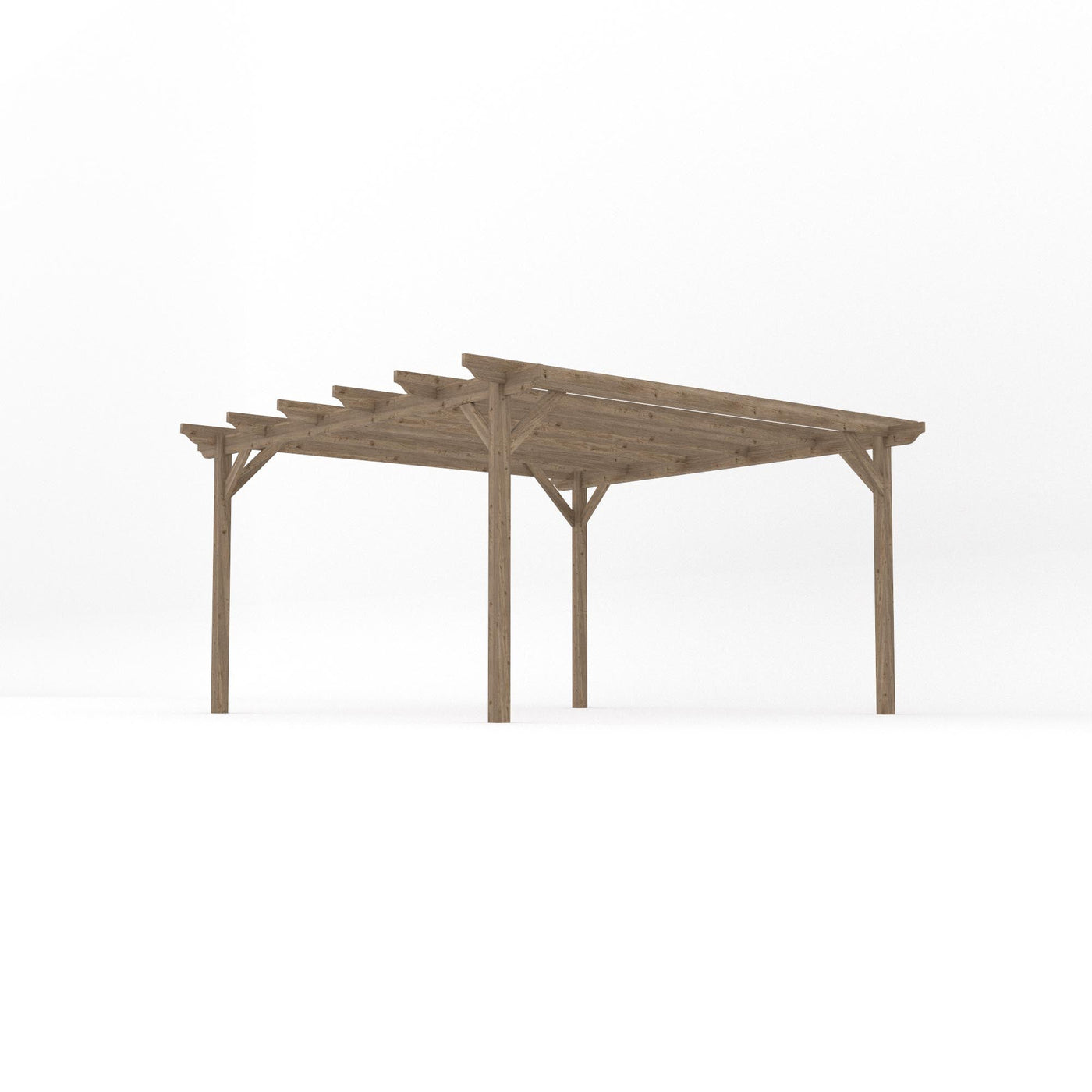 Freestanding Garden Pergola - Rustic Brown - 4.2m Width x 4.2m Length - image 2
