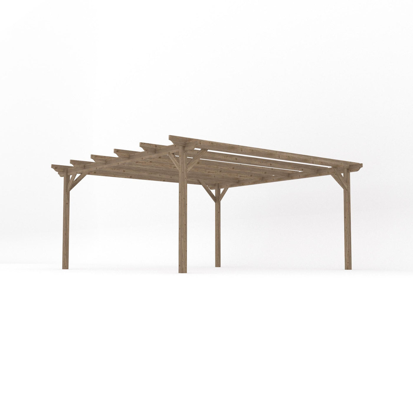 Freestanding Garden Pergola - Rustic Brown - 4.8m Width x 4.8m Length - image 2