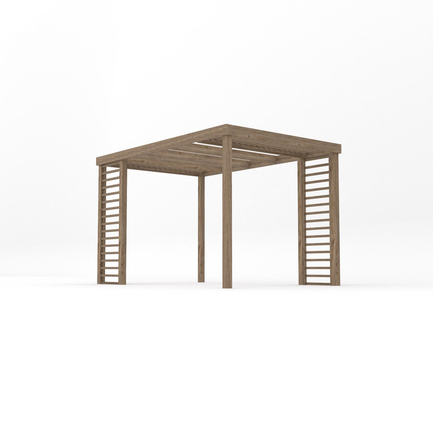 Freestanding Panel Pergola - Rustic Brown - 2.4m Width x 3.6m Length - image 2