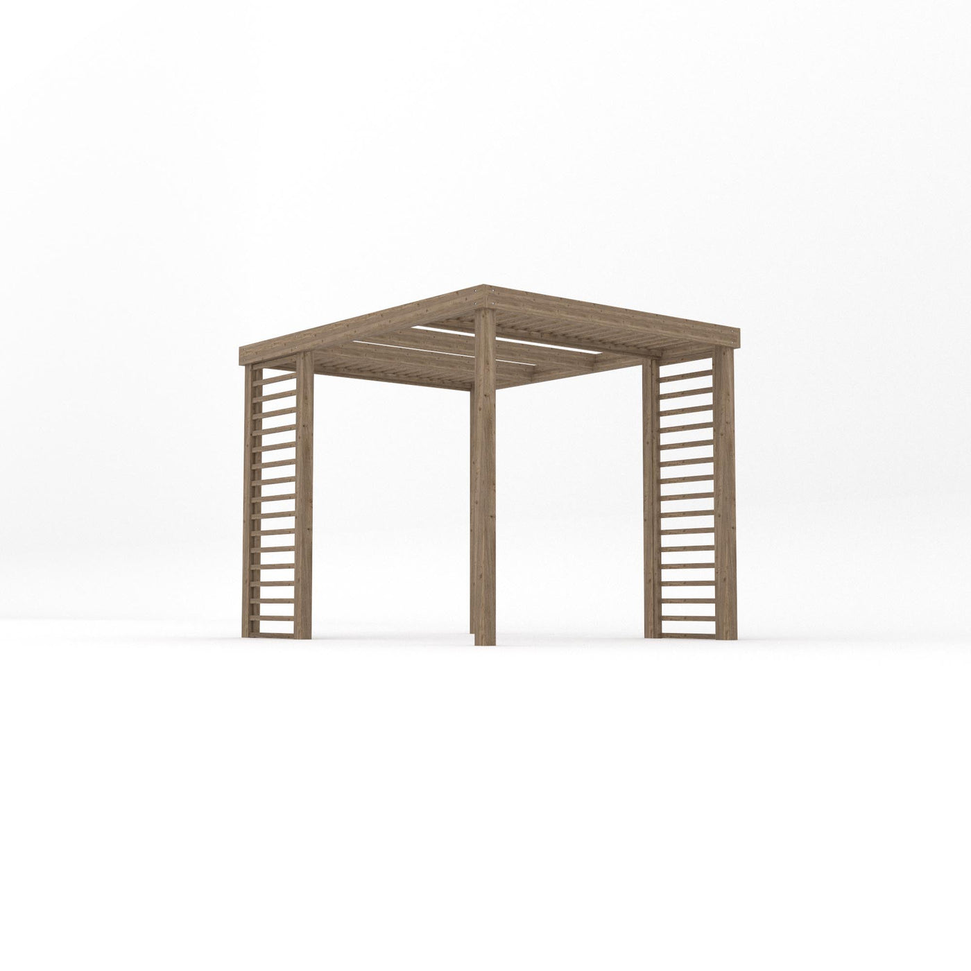 Freestanding Panel Pergola - Rustic Brown - 2.4m Width x 3m Length - image 2