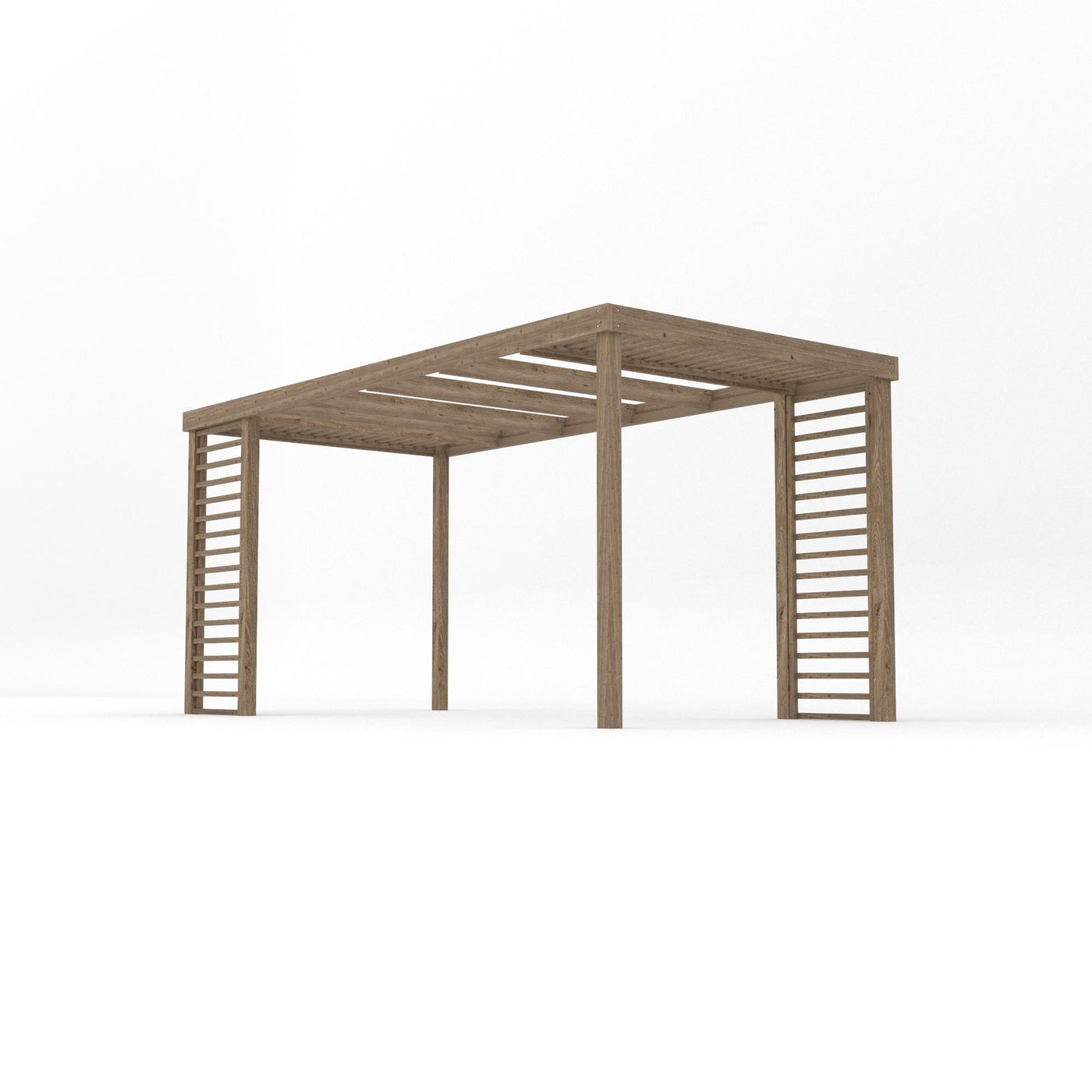 Freestanding Panel Pergola - Rustic Brown - 2.4m Width x 4.8m Length - image 2