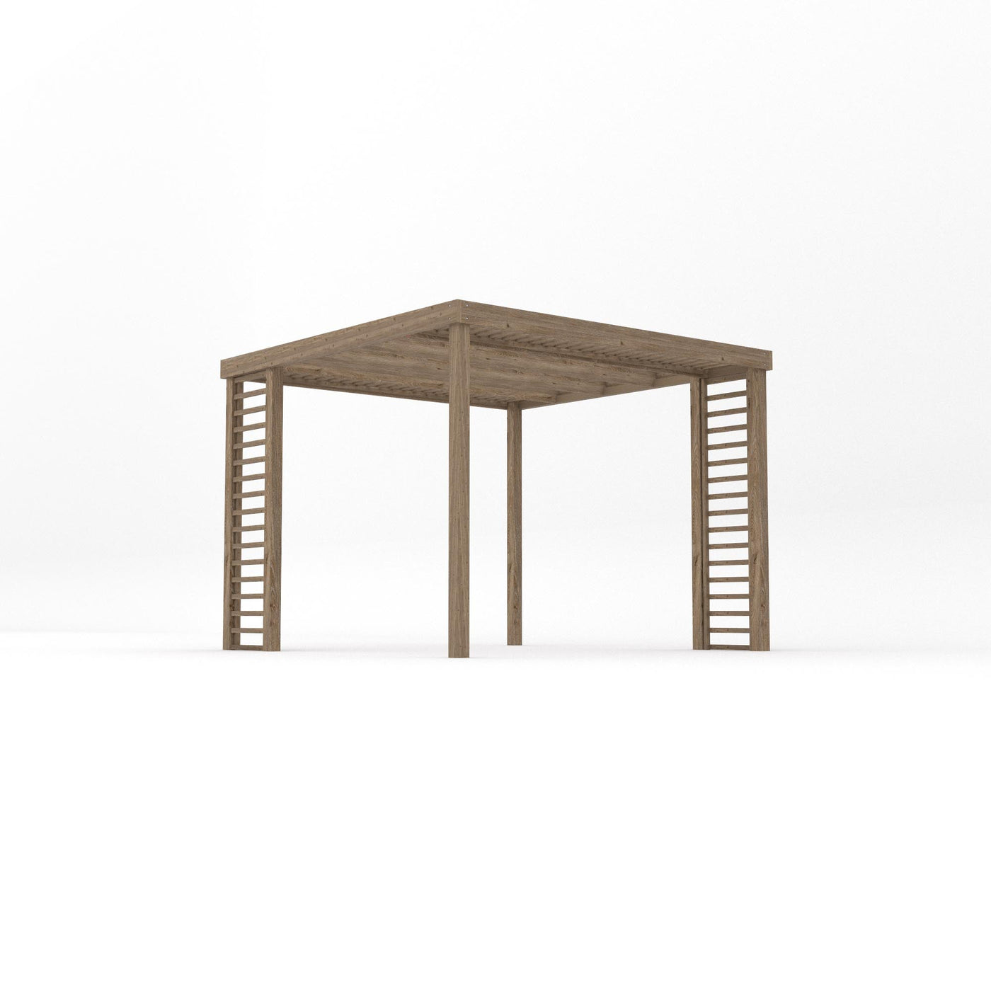 Freestanding Panel Pergola - Rustic Brown - 3m Width x 3m Length - image 2