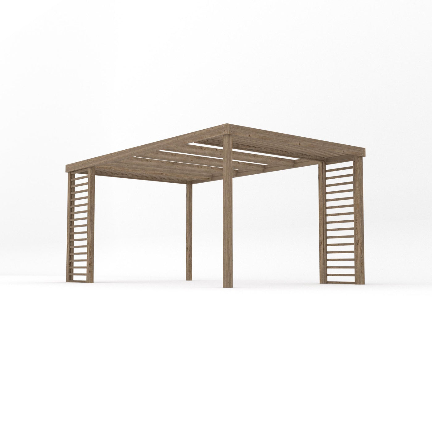 Freestanding Panel Pergola - Rustic Brown - 3m Width x 4.8m Length - image 2