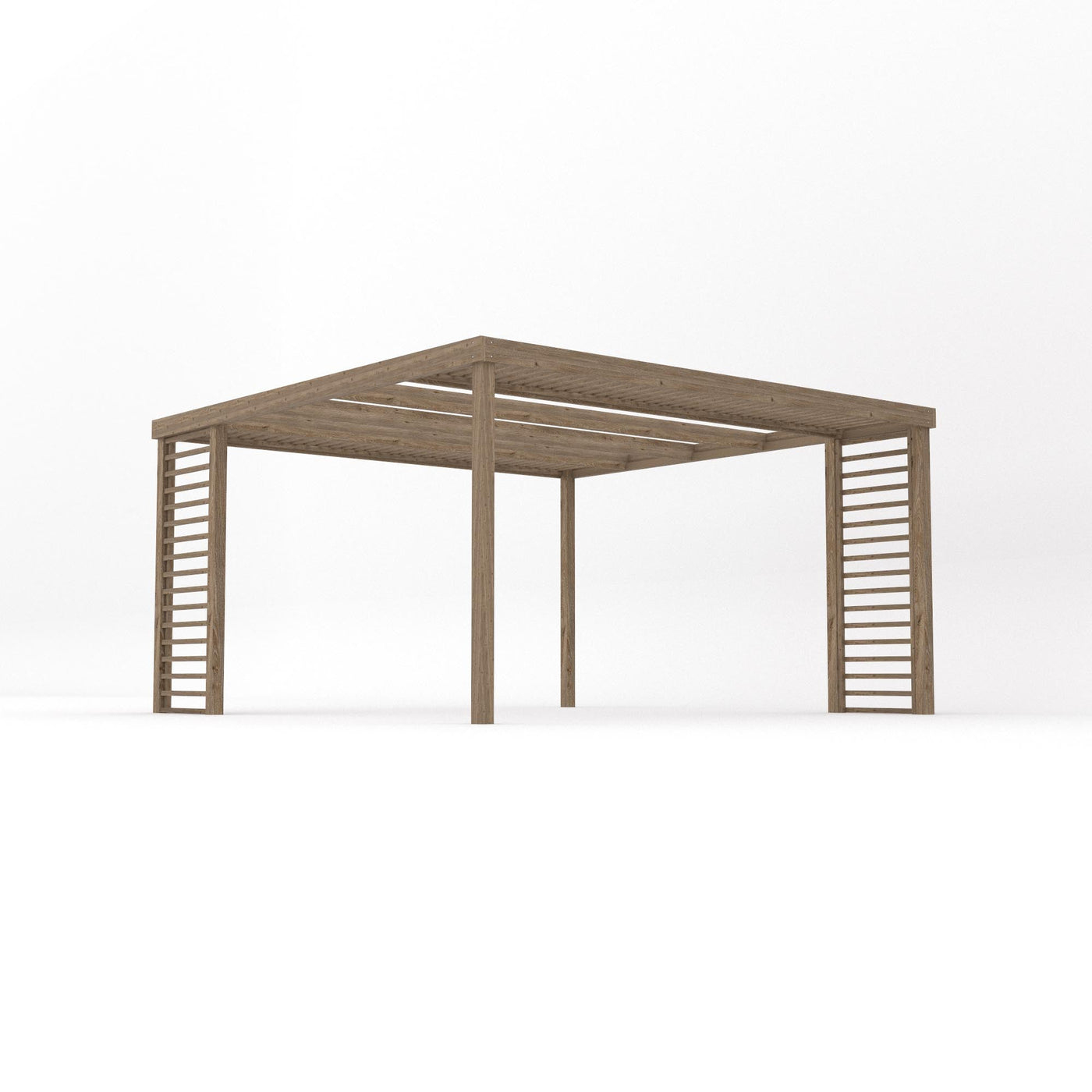 Freestanding Panel Pergola - Rustic Brown - 4.2m Width x 4.2m Length - image 2