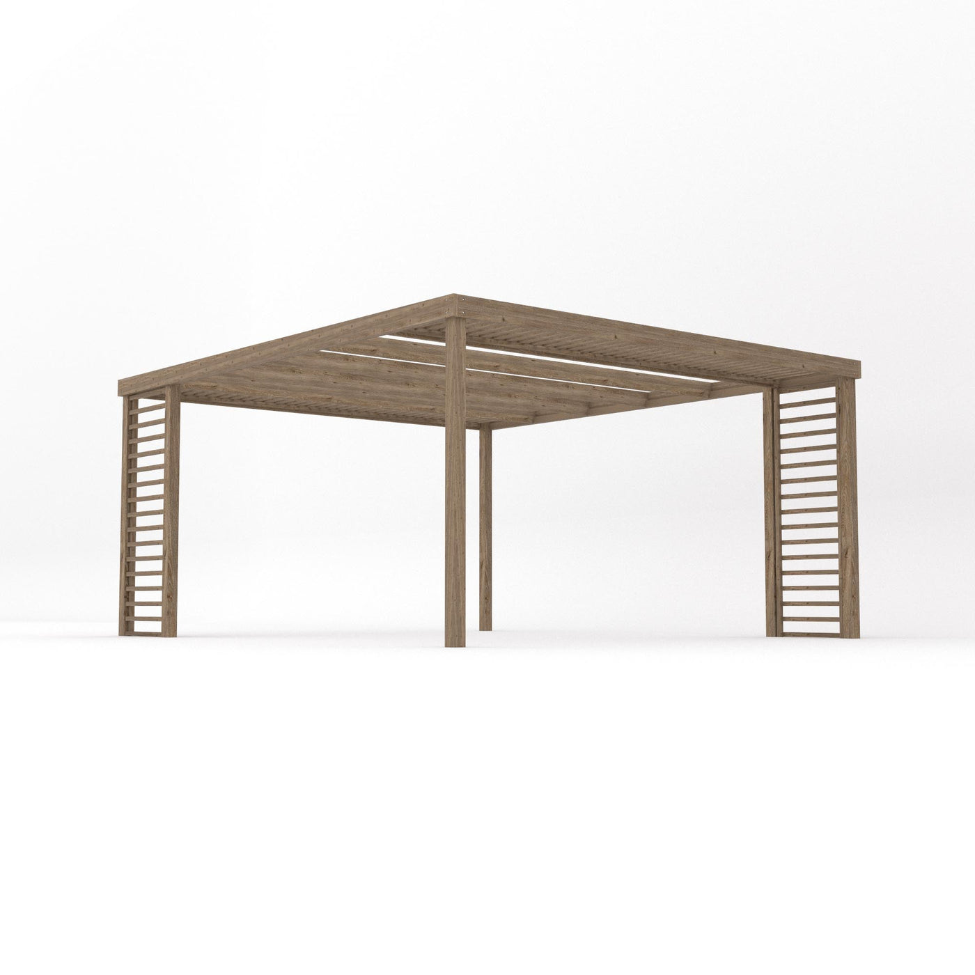 Freestanding Panel Pergola - Rustic Brown - 4.2m Width x 4.8m Length - image 2
