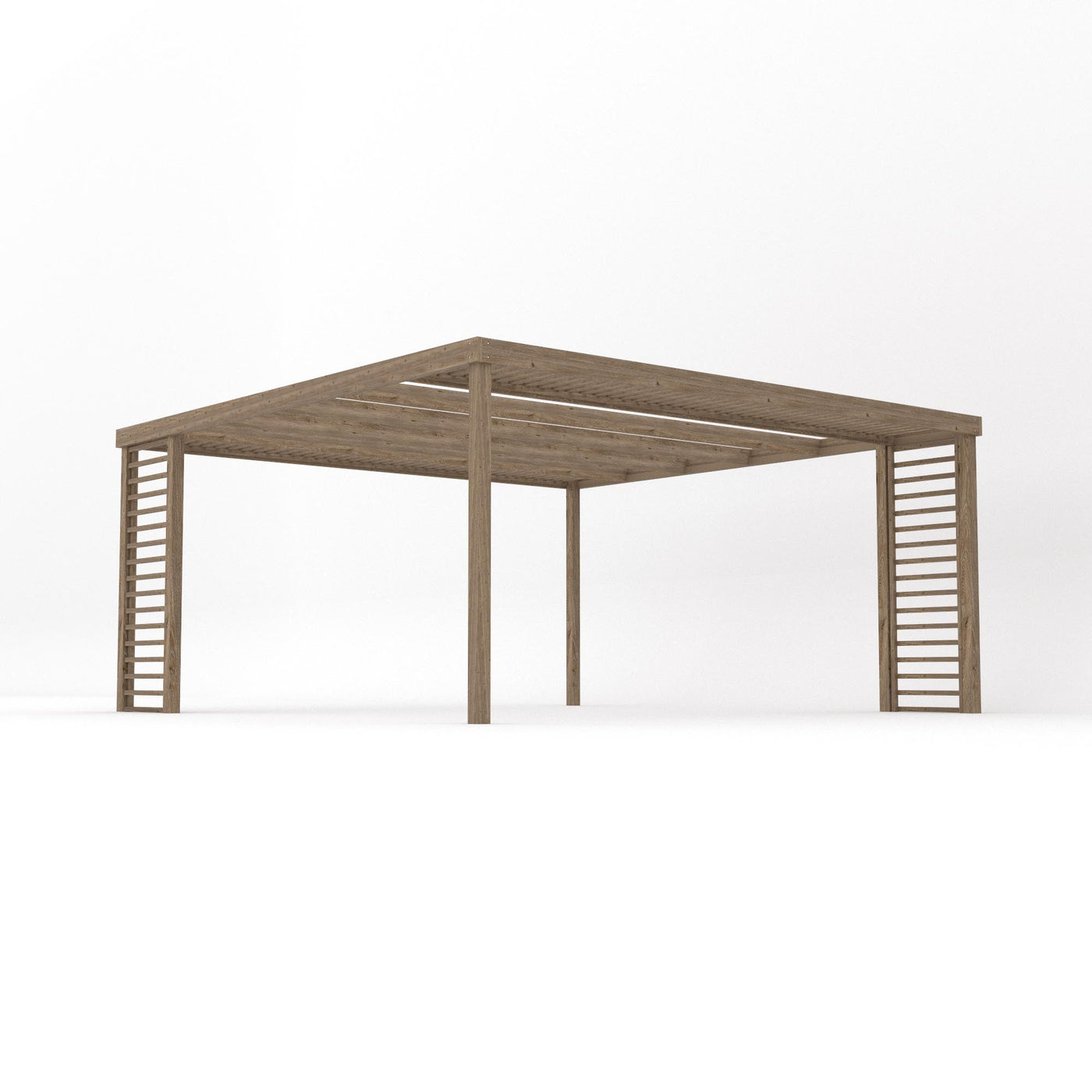 Freestanding Panel Pergola - Rustic Brown - 4.8m Width x 4.8m Length - image 2