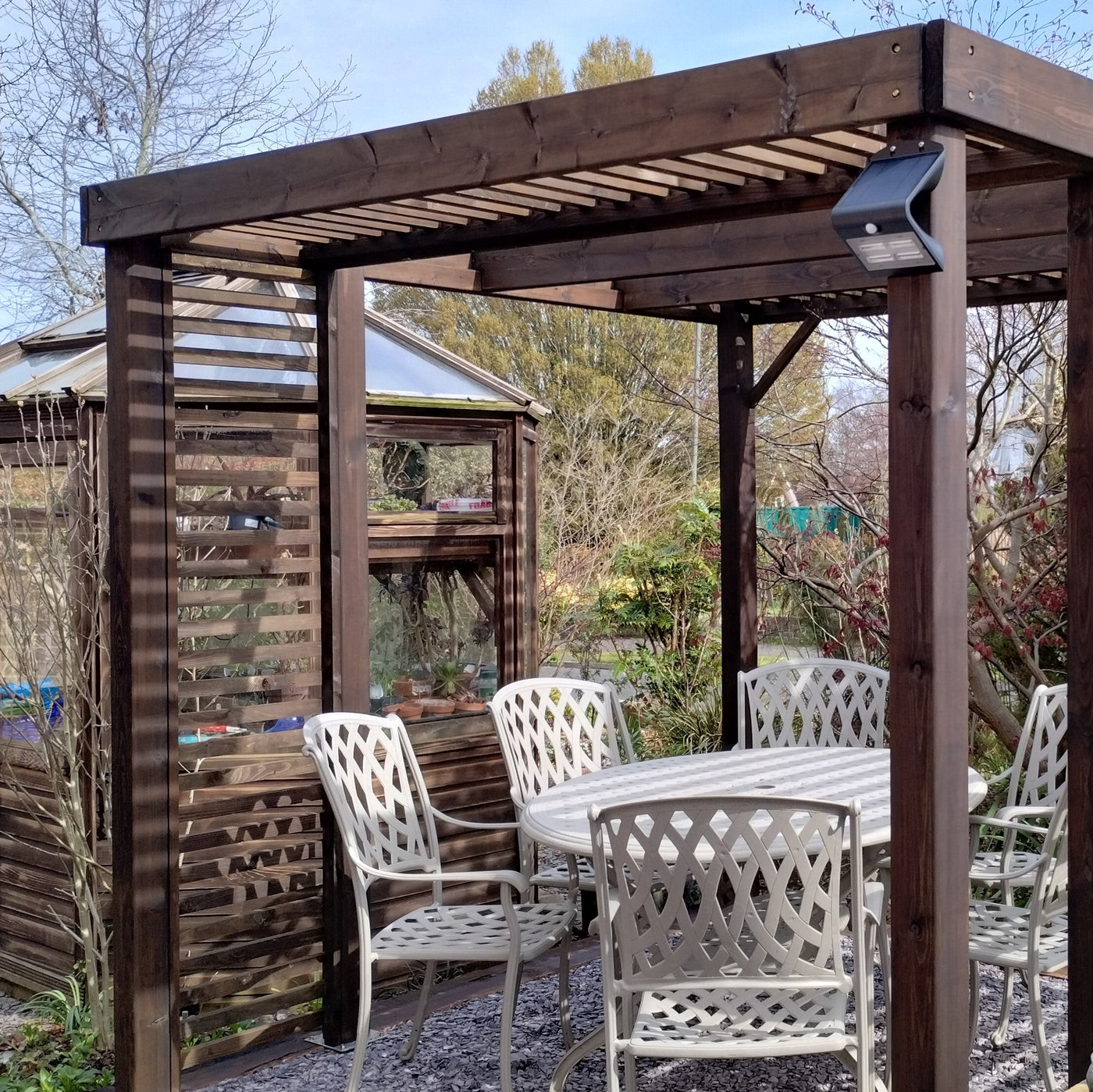 Freestanding Panel Pergola - Rustic Brown - 3.6m Width x 4.8m Length - image 4