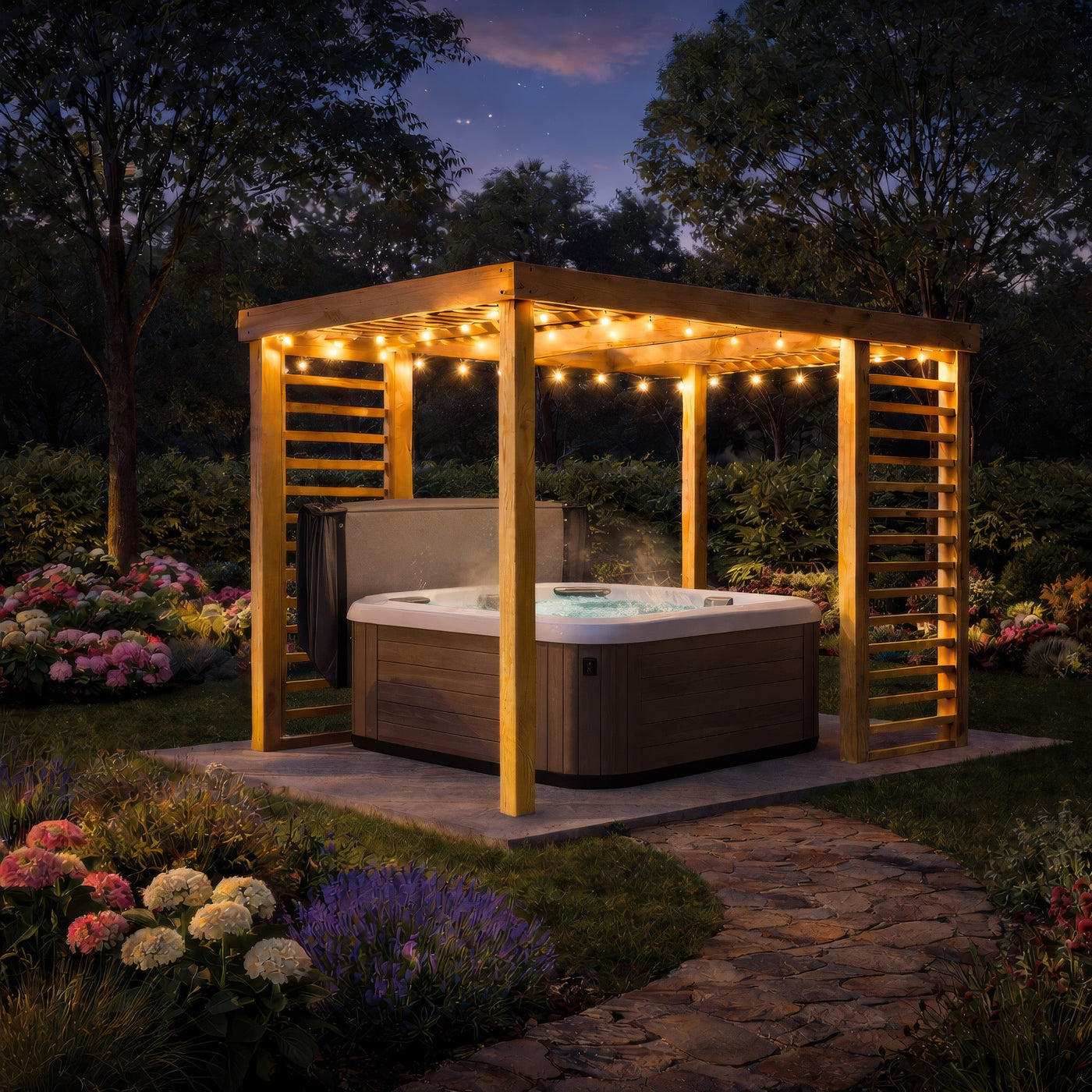 Freestanding Panel Pergola - Light Green - 2.4m Width x 4.2m Length - image 1