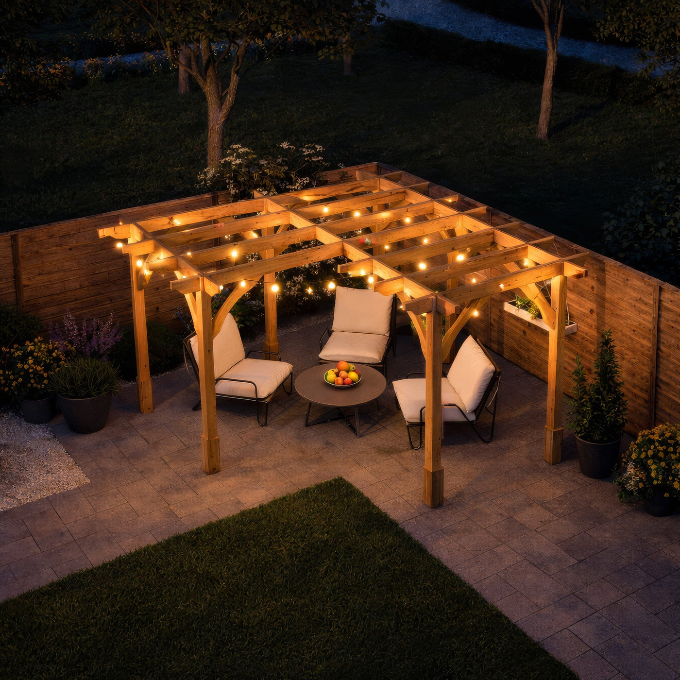 Freestanding Corner Premium Pergola - Light Green - 4.2m Width x 4.2m Length - image 2