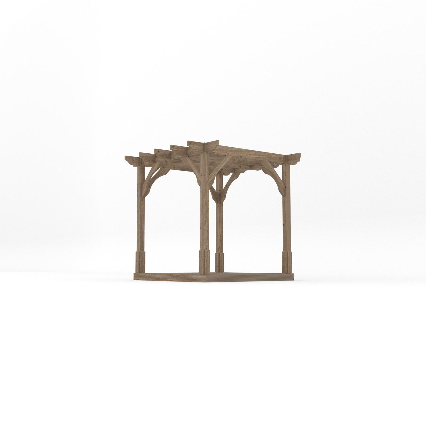 Freestanding Premium Pergola with Decking - Rustic Brown - 2.4m Width x 2.4m Length - image 2