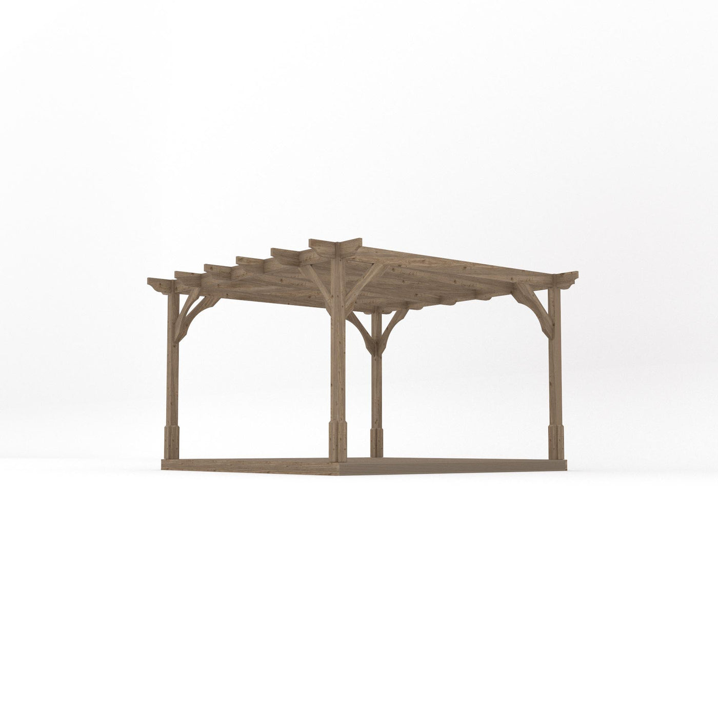 Freestanding Premium Pergola with Decking - Rustic Brown - 3.6m Width x 3.6m Length - image 2