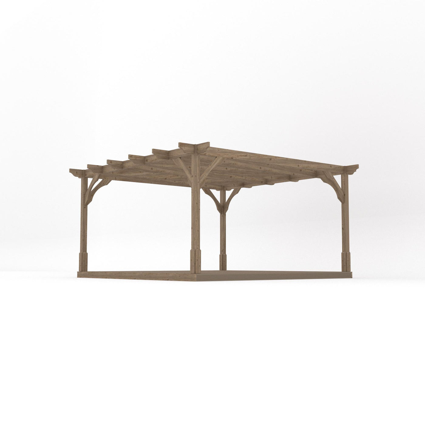 Freestanding Premium Pergola with Decking - Rustic Brown - 4.2m Width x 4.2m Length - image 2