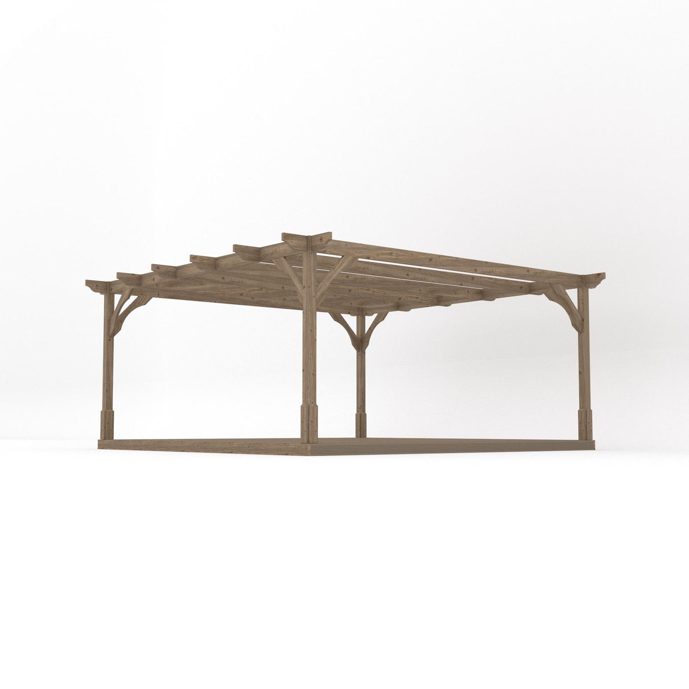 Freestanding Premium Pergola with Decking - Rustic Brown - 4.8m Width x 4.8m Length - image 2