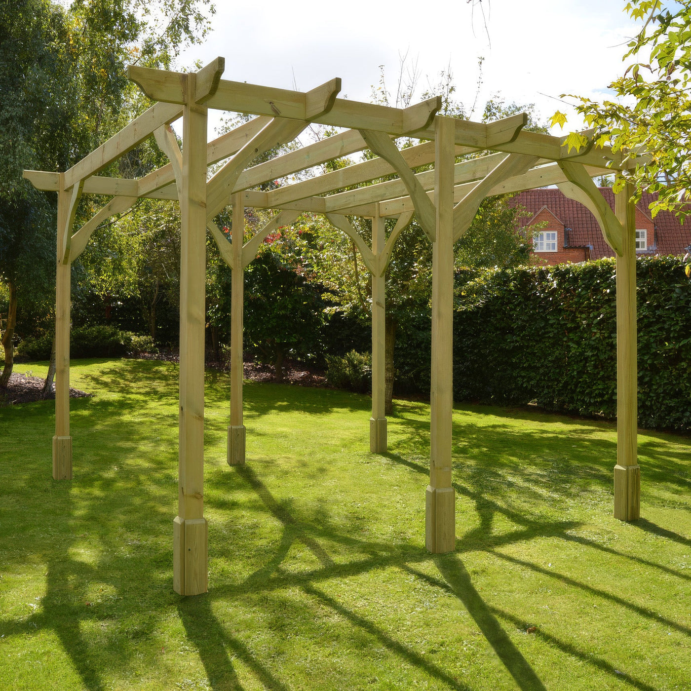 Freestanding Premium Pergola - Light Green - 2.4m Width x 4.8m Length - image 4