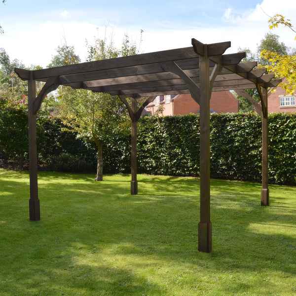 Freestanding Premium Pergola - Rustic Brown - 3m Width x 3m Length
