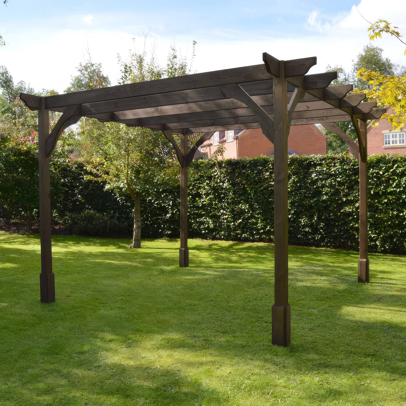 Freestanding Premium Pergola - Rustic Brown - 1.8m Width x 2.4m Length - image 5