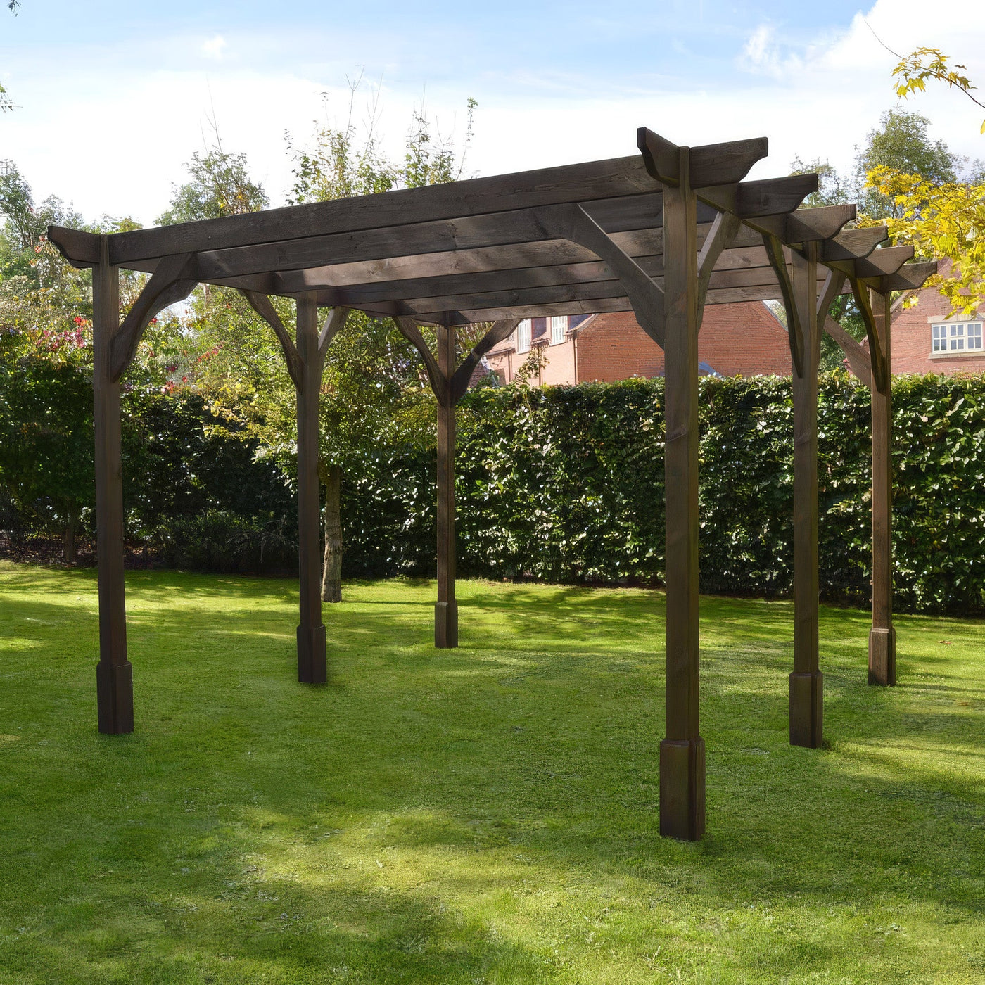 Freestanding Premium Pergola - Rustic Brown - 3m Width x 5.4m Length - image 3