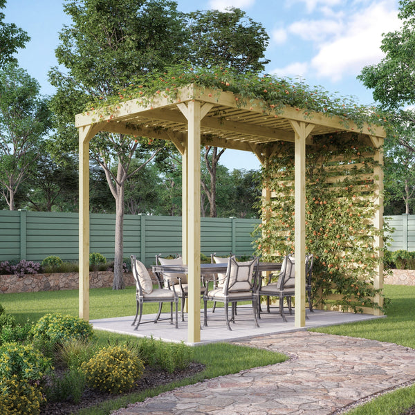 Freestanding Shade Pergola - Light Green - 3m Width x 4.2m Length