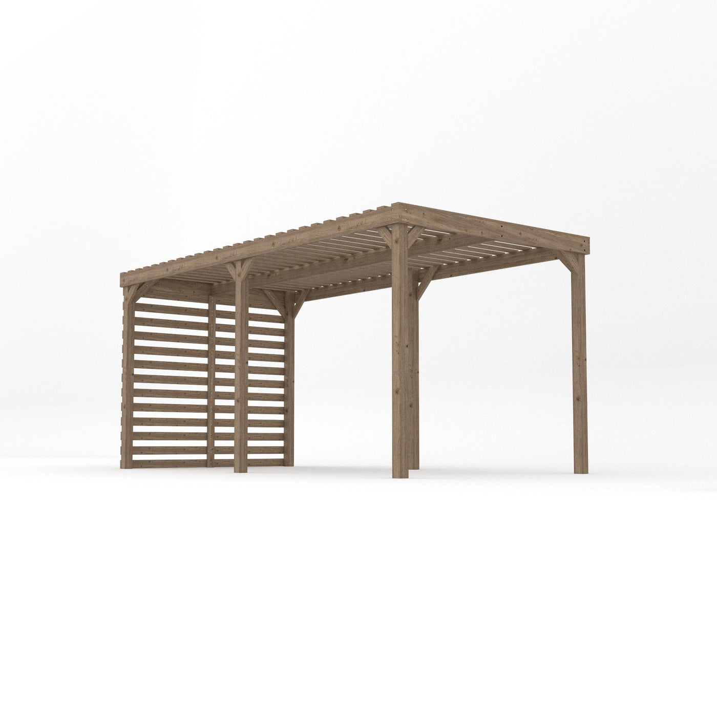Freestanding Shade Pergola - Rustic Brown - 2.4m Width x 4.8m Length - image 2