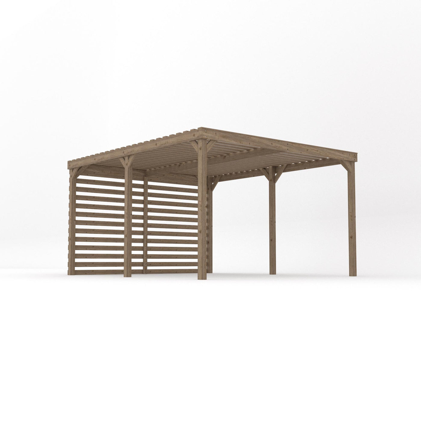 Freestanding Shade Pergola - Rustic Brown - 3.6m Width x 4.2m Length - image 2