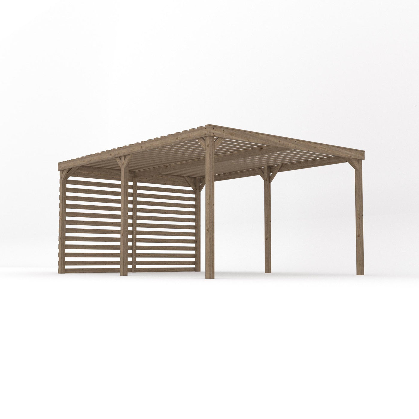 Freestanding Shade Pergola - Rustic Brown - 3.6m Width x 4.8m Length - image 2