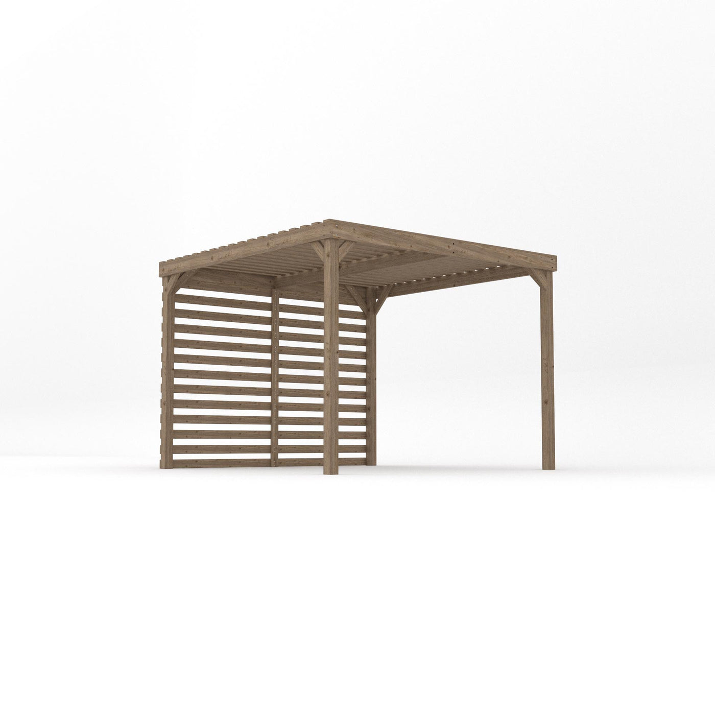 Freestanding Shade Pergola - Rustic Brown - 3m Width x 3m Length - image 2
