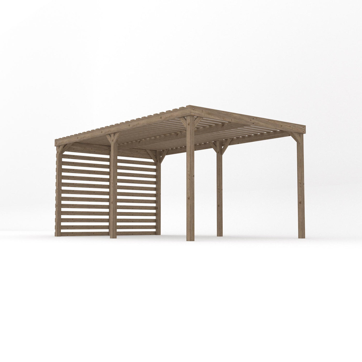 Freestanding Shade Pergola - Rustic Brown - 3m Width x 4.8m Length - image 2
