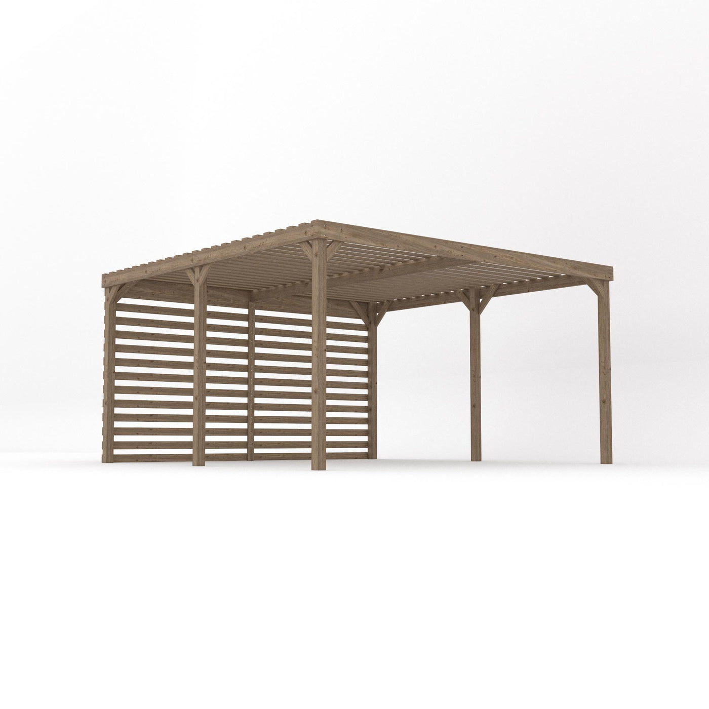 Freestanding Shade Pergola - Rustic Brown - 4.2m Width x 4.2m Length - image 2