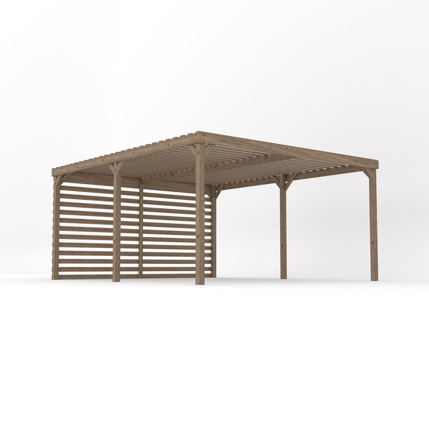 Freestanding Shade Pergola - Rustic Brown - 4.2m Width x 4.8m Length - image 2