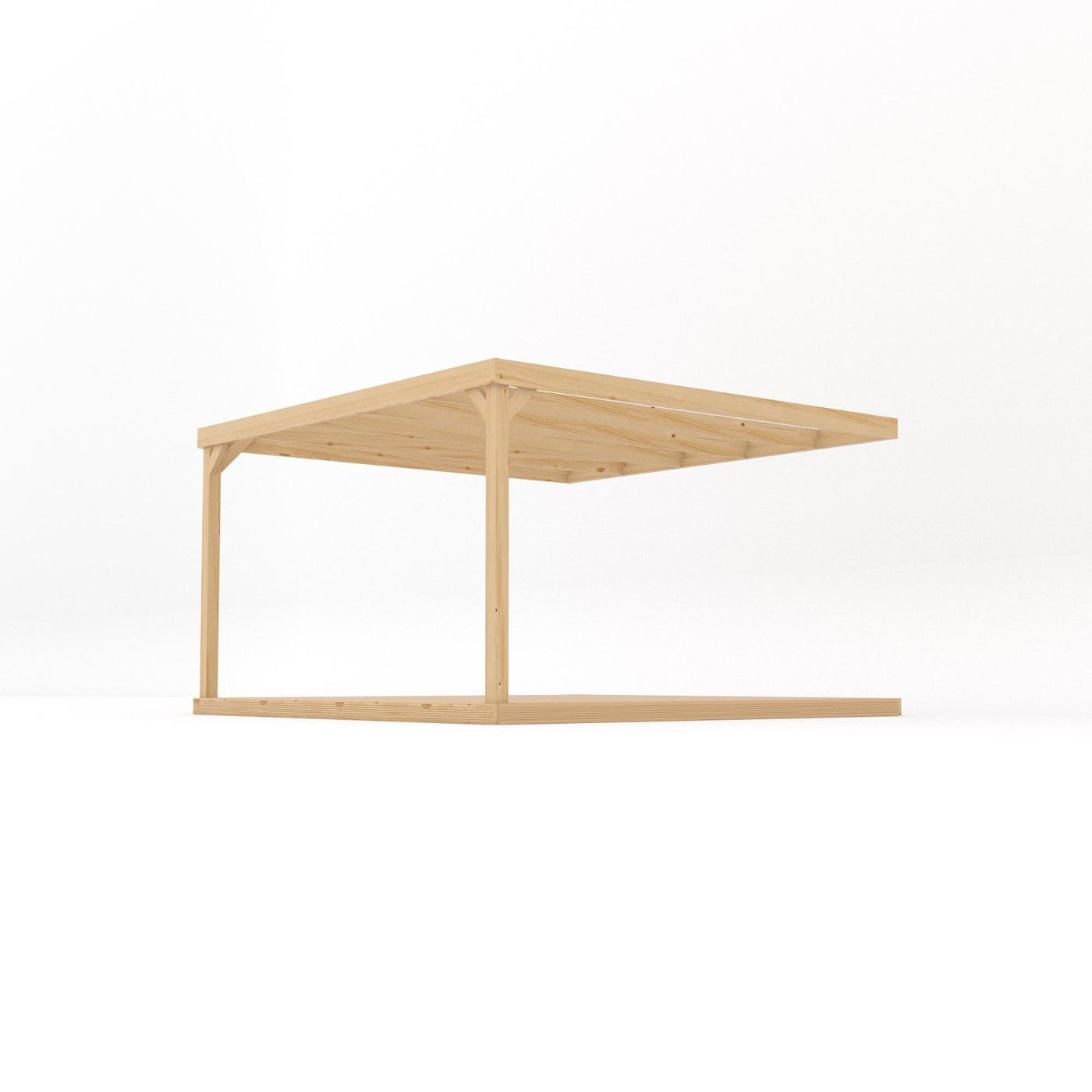 Wall Mounted Box Pergola with Decking - Light Green - 3.6m Depth x 3.6m Length - image 2
