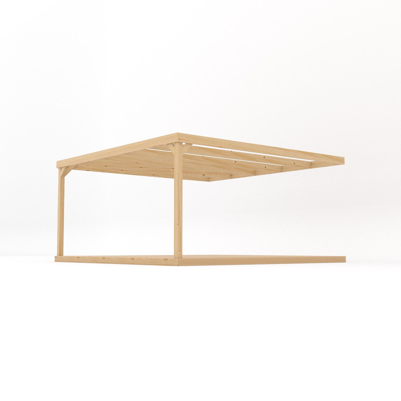 Wall Mounted Box Pergola with Decking - Light Green - 4.2m Depth x 4.2m Length - image 2