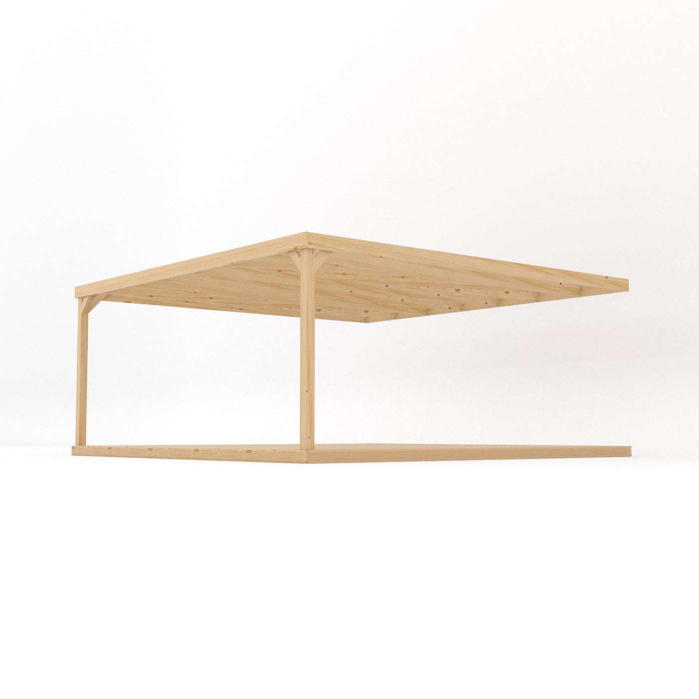 Wall Mounted Box Pergola with Decking - Light Green - 4.8m Depth x 4.8m Length - image 2